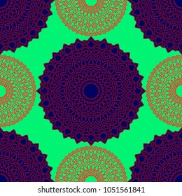 Ethnic Seamless Pattern. Abstract Oriental Mandala Background. Vintage Rapport for Wallpaper, Textile, Fabric and Paper. Seamless Pattern with Mandala