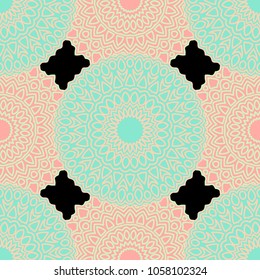 Ethnic Seamless Pattern. Abstract Oriental Mandala Background. Vintage Rapport for Wallpaper, Textile, Fabric and Paper. Seamless Pattern with Mandala