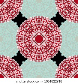 Ethnic Seamless Pattern. Abstract Oriental Mandala Background. Vintage Rapport for Wallpaper, Textile, Fabric and Paper. Seamless Pattern with Mandala