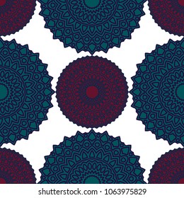Ethnic Seamless Pattern. Abstract Oriental Mandala Background. Vintage Rapport for Wallpaper, Textile, Fabric and Paper. Seamless Pattern with Mandala