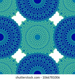 Ethnic Seamless Pattern. Abstract Oriental Mandala Background. Vintage Rapport for Wallpaper, Textile, Fabric and Paper. Seamless Pattern with Mandala