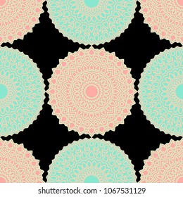 Ethnic Seamless Pattern. Abstract Oriental Mandala Background. Vintage Rapport for Wallpaper, Textile, Fabric and Paper. Seamless Pattern with Mandala