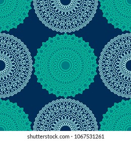 Ethnic Seamless Pattern. Abstract Oriental Mandala Background. Vintage Rapport for Wallpaper, Textile, Fabric and Paper. Seamless Pattern with Mandala