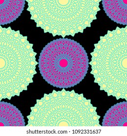 Ethnic Seamless Pattern. Abstract Oriental Mandala Background. Vintage Rapport for Wallpaper, Textile, Fabric and Paper. Seamless Pattern with Mandala