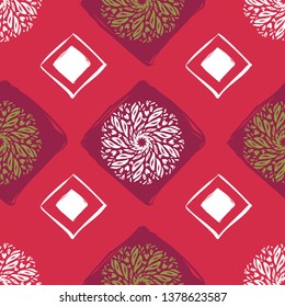 Ethnic Seamless Pattern. Abstract Oriental Mandala Background. for Wallpaper, Textile, Fabric, Paper, website background, book cover, packaging. Mandala doodle Beautiful floral background, red texture