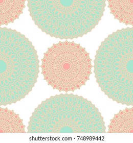 Ethnic Seamless Pattern. Abstract Oriental Mandala Background. Vintage Rapport for Wallpaper, Textile, Fabric and Paper. Seamless Pattern with Mandala