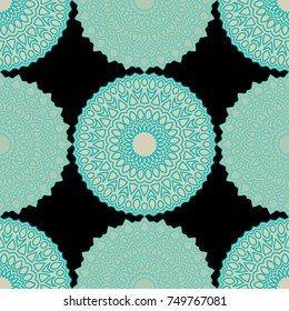 Ethnic Seamless Pattern. Abstract Oriental Mandala Background. Vintage Rapport for Wallpaper, Textile, Fabric and Paper. Seamless Pattern with Mandala