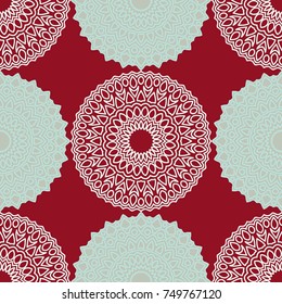 Ethnic Seamless Pattern. Abstract Oriental Mandala Background. Vintage Rapport for Wallpaper, Textile, Fabric and Paper. Seamless Pattern with Mandala