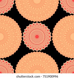 Ethnic Seamless Pattern. Abstract Oriental Mandala Background. Vintage Rapport for Wallpaper, Textile, Fabric and Paper. Seamless Pattern with Mandala