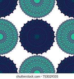 Ethnic Seamless Pattern. Abstract Oriental Mandala Background. Vintage Rapport for Wallpaper, Textile, Fabric and Paper. Seamless Pattern with Mandala