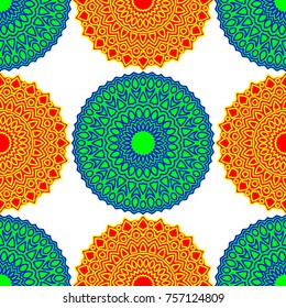 Ethnic Seamless Pattern. Abstract Oriental Mandala Background. Vintage Rapport for Wallpaper, Textile, Fabric and Paper. Seamless Pattern with Mandala