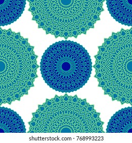 Ethnic Seamless Pattern. Abstract Oriental Mandala Background. Vintage Rapport for Wallpaper, Textile, Fabric and Paper. Seamless Pattern with Mandala