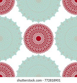 Ethnic Seamless Pattern. Abstract Oriental Mandala Background. Vintage Rapport for Wallpaper, Textile, Fabric and Paper. Seamless Pattern with Mandala