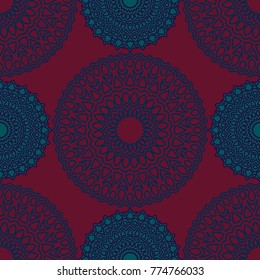 Ethnic Seamless Pattern. Abstract Oriental Mandala Background. Vintage Rapport for Wallpaper, Textile, Fabric and Paper. Seamless Pattern with Mandala