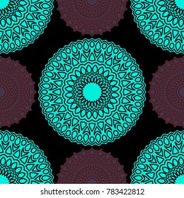 Ethnic Seamless Pattern. Abstract Oriental Mandala Background. Vintage Rapport for Wallpaper, Textile, Fabric and Paper. Seamless Pattern with Mandala