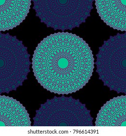 Ethnic Seamless Pattern. Abstract Oriental Mandala Background. Vintage Rapport for Wallpaper, Textile, Fabric and Paper. Seamless Pattern with Mandala