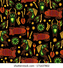 Ethnic seamless pattern. Abstract tribal background.