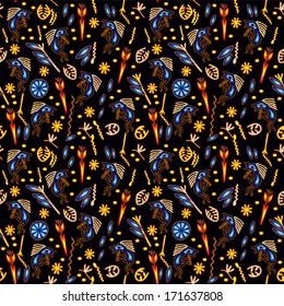 Ethnic seamless pattern. Abstract tribal background.