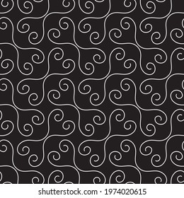 ethnic seamless pattern. abstract white lines on black. perfect design for interior decoration, textile print. minimalistic vector hand-drawn seamless pattern