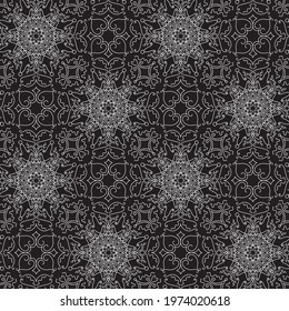 ethnic seamless pattern. abstract white lines on black. perfect design for interior decoration, textile print. minimalistic vector hand-drawn seamless pattern