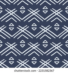 Ethnic seamless pattern, African tribal endless ornament background. Hand drawn vector illustration, textile print, wallpapers design.
