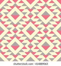 Ethnic seamless pattern. American tribal geometric background. Modern abstract wallpaper. Vector illustration.