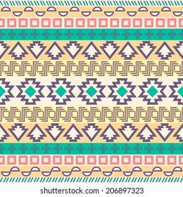 Ethnic seamless pattern. Aztec background. Vector illustration.