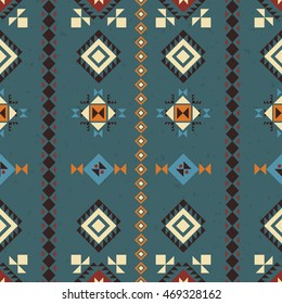Ethnic seamless pattern. Aztec background made of abstract geometric elements