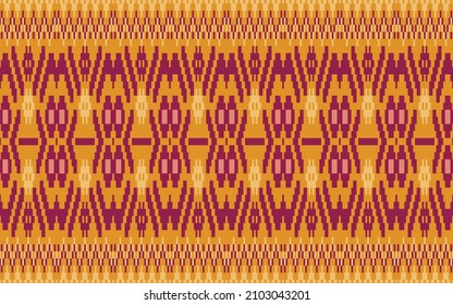 Patrón ininterrumpido de Ikat. Moqueta de tela azteca mandala adorno boho chevron decoración textil papel de pared. Antecedentes del vector tradicional del bordado del pavo tribal africano