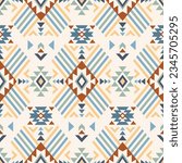 Ethnic seamless pattern. Aztec geometric background. Hand drawn navajo fabric. Modern abstract wallpaper. Vector illustration.