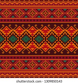 Ethnic seamless pattern with Aztec, Moroccan, Berber, Mexican motives. Tribal kilim. Geometric design.