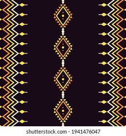 Ethnic Seamless pattern aztec tribal art fabric print, home decoration, wallpaper, cloth. yellow color