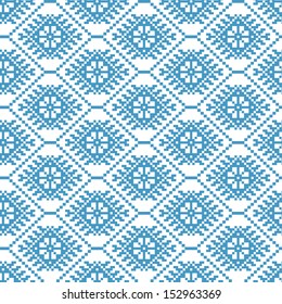 Ethnic seamless pattern background in blue and white, vector illustration   Vector file editable, scalable and easy color change. Can use it for packaging, textile design and scrapbooking 