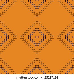 ethnic seamless pattern background in brown and purple colors, vector illustration