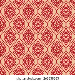 Ethnic seamless pattern background in red colour, vector illustration. Vector file editable, scalable and easy color change. Can use it for packaging, textile design and scrapbooking 