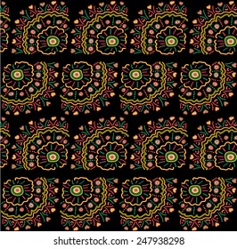 Ethnic seamless pattern. Black