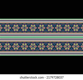 Ethnic seamless pattern with black, white, and red colors. Inspired by Pakistani Slavic traditional colors, and motifs. Geometric background. Modern abstract wallpaper. For the design of the paper.