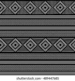 Ethnic seamless pattern. Black and white pattern for textile design. Vector illustration.