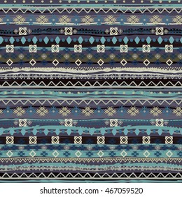Ethnic seamless pattern. Boho print. Old background texture. Brush strokes, floral, geometric ornament.  Carpet
