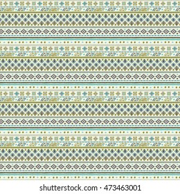 Ethnic seamless pattern. Boho print. Old background texture. Pixel, dots. Geometric shapes. Wallpaper