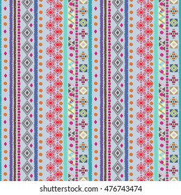 Ethnic seamless pattern. Boho print. Old background texture. Pixel, dots. Geometric shapes. Wallpaper