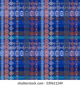 Ethnic seamless pattern. Boho style print, texture. Abstract background, dots, pixels. Wallpaper. Vector design