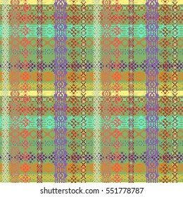 Ethnic seamless pattern. Boho style print, texture. Abstract background, dots, pixels. Wallpaper