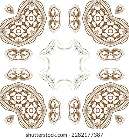Ethnic seamless pattern with brown color for background and fabric texture.