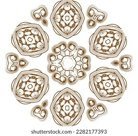 Ethnic seamless pattern with brown color for background and fabric texture.