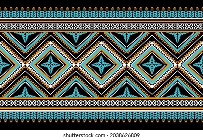 Ethnic seamless pattern. Colorful decorative flower. Native traditional. design for background,wallpaper,texture,fabric,batik,cappet,clothing,sarong,embroidery
