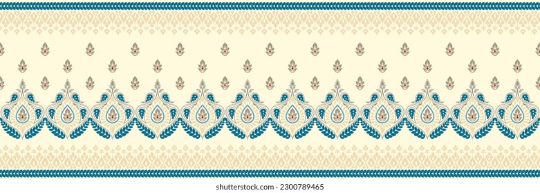 Ethnic seamless pattern design. Aztec fabric boho mandalas textile. Tribal motif native Saree ornament traditional embroidery vector background 