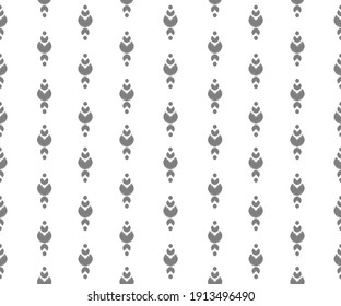 Ethnic seamless pattern. Design for home decor, pillow textile decoration. Ikat, Aztec, fabric, Indian, fashion style. Gray and white vector illustrations 