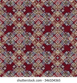 Ethnic seamless pattern design. Tribal art print. Abstract folkloric background texture 