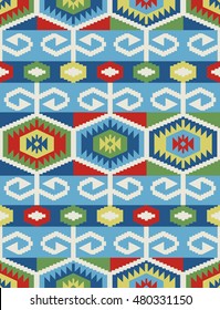 Ethnic seamless pattern design. Vector illustration.